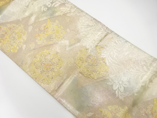 JAPANESE FUKURO OBI / SAGANISHIKI / WOVEN FLORAL PLANTS